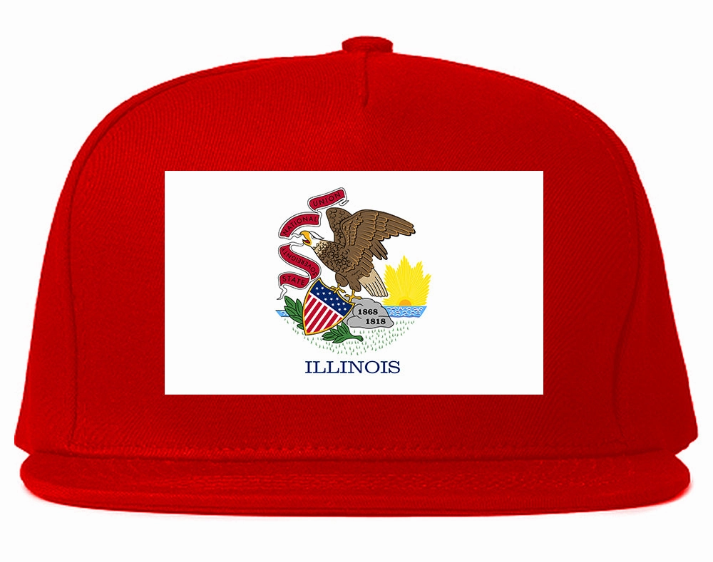 Illinois State Flag IL Chest Mens Snapback Hat