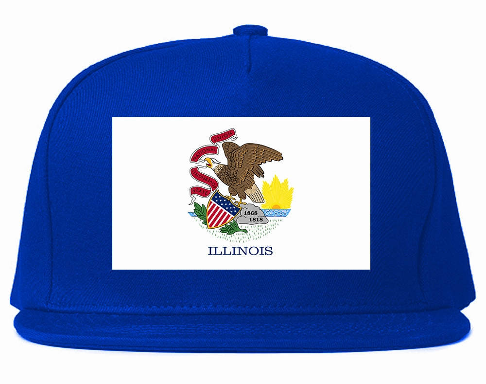 Illinois State Flag IL Chest Mens Snapback Hat