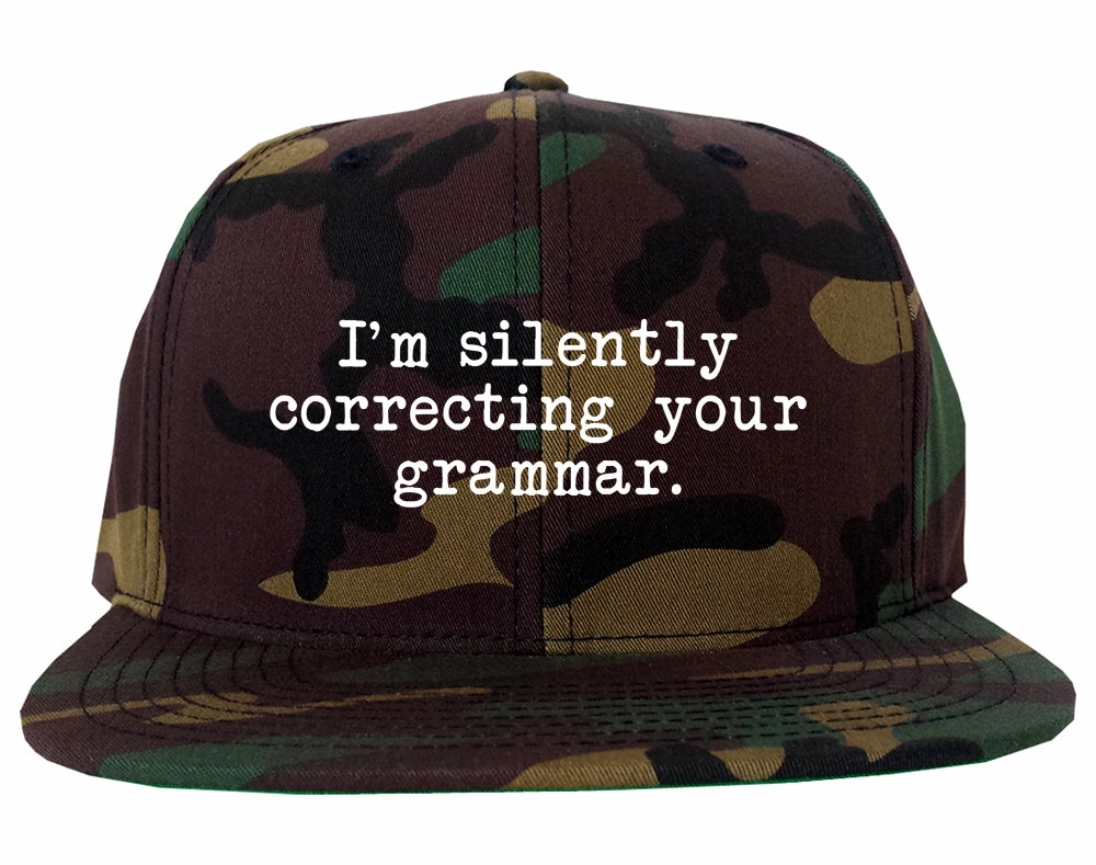 Im Silently Correcting Your Grammar Funny Mens Snapback Hat