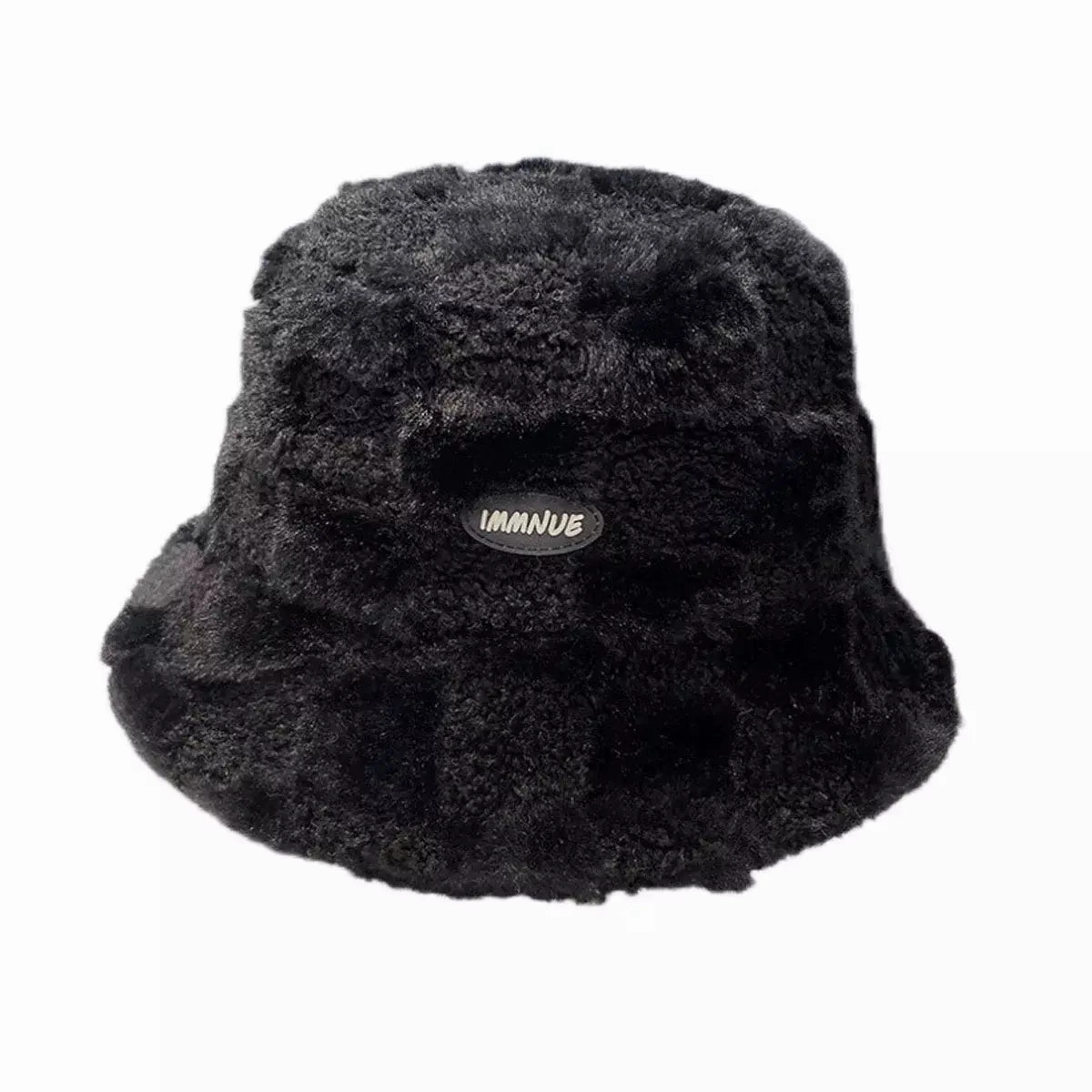 IMMNUE Plaid Fur Bucket Hat