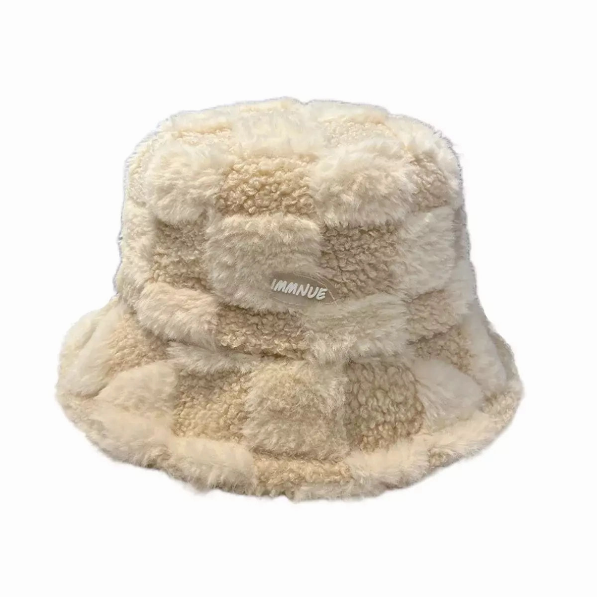 IMMNUE Plaid Fur Bucket Hat