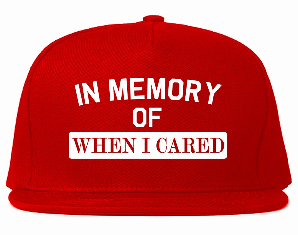In Memory Of When I Cared Mens Snapback Hat