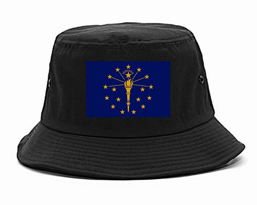 Indiana State Flag IN Chest Mens Bucket Hat