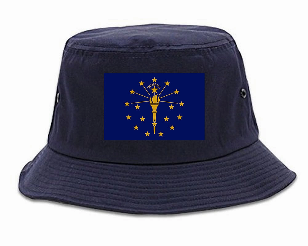 Indiana State Flag IN Chest Mens Bucket Hat