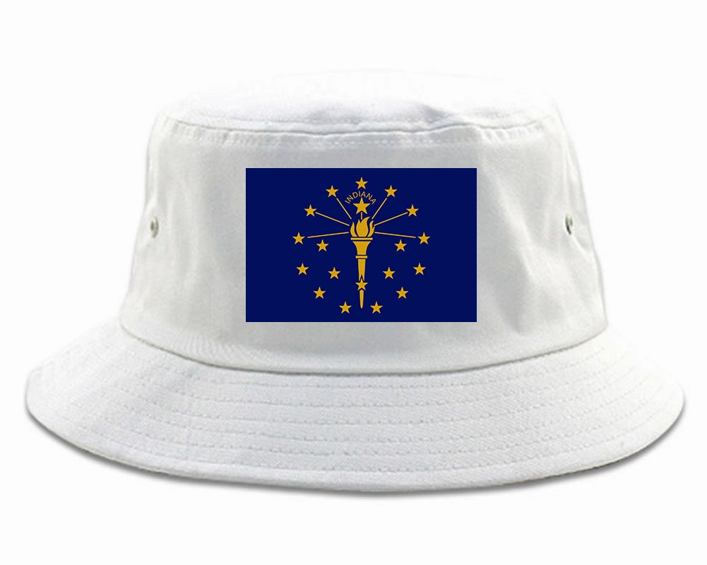 Indiana State Flag IN Chest Mens Bucket Hat