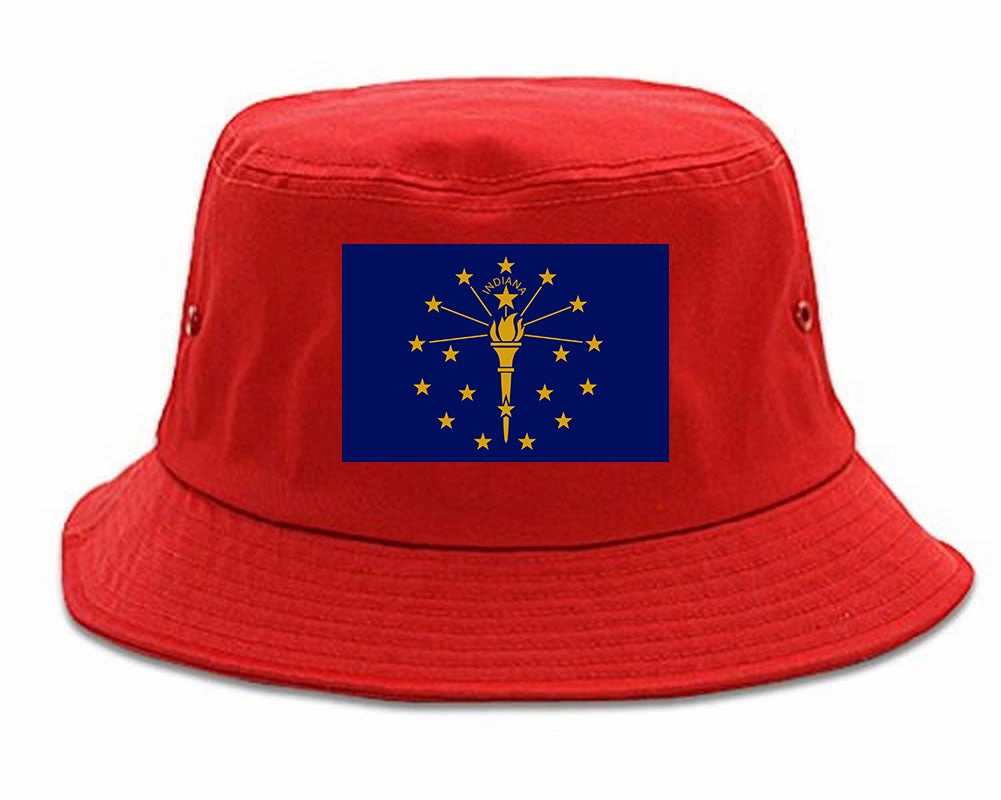 Indiana State Flag IN Chest Mens Bucket Hat