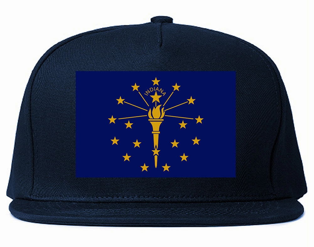 Indiana State Flag IN Chest Mens Snapback Hat