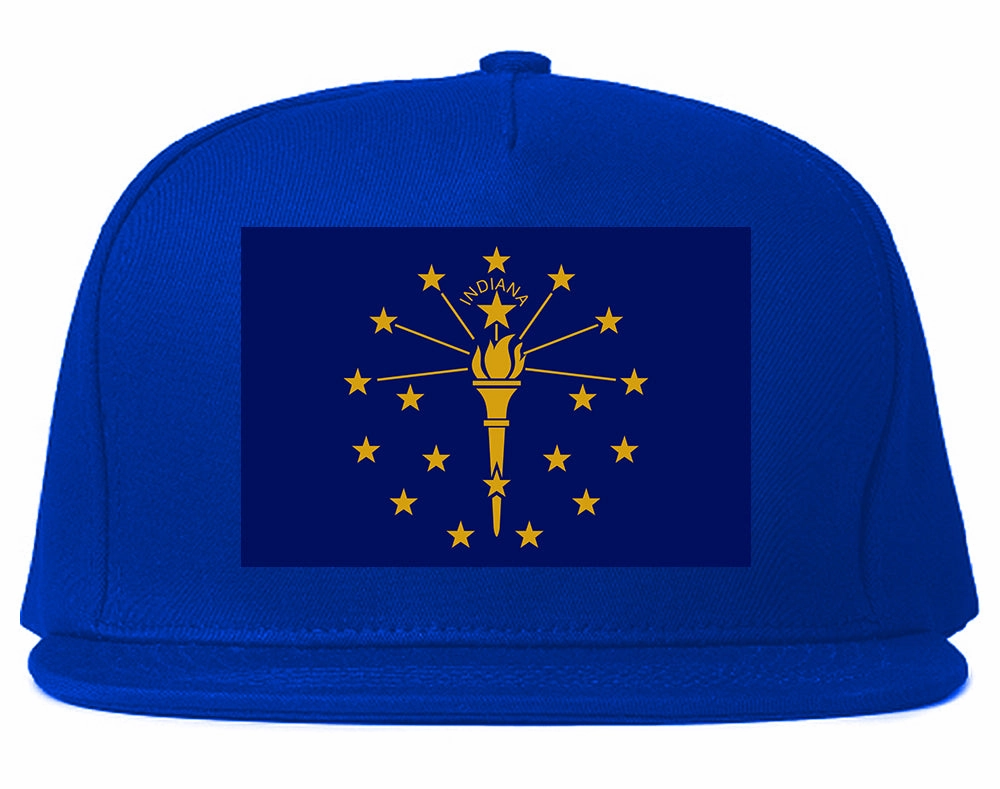 Indiana State Flag IN Chest Mens Snapback Hat