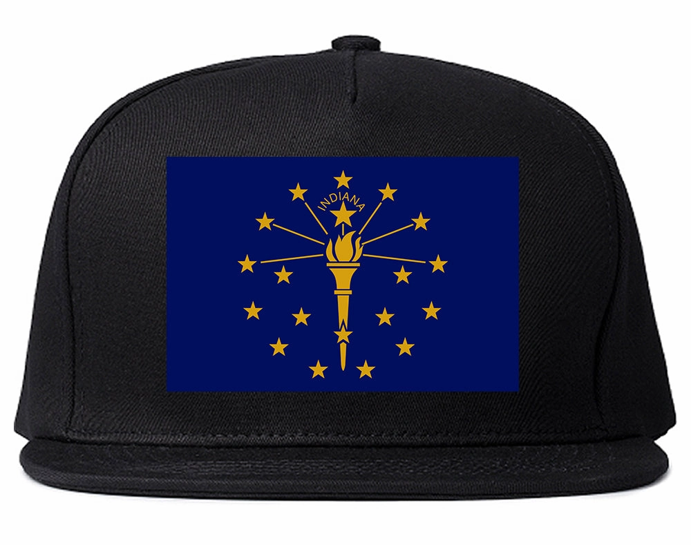 Indiana State Flag IN Chest Mens Snapback Hat