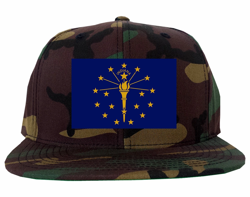 Indiana State Flag IN Chest Mens Snapback Hat