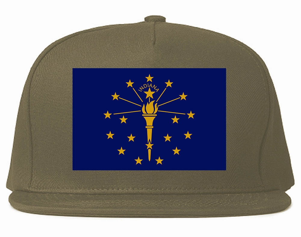 Indiana State Flag IN Chest Mens Snapback Hat