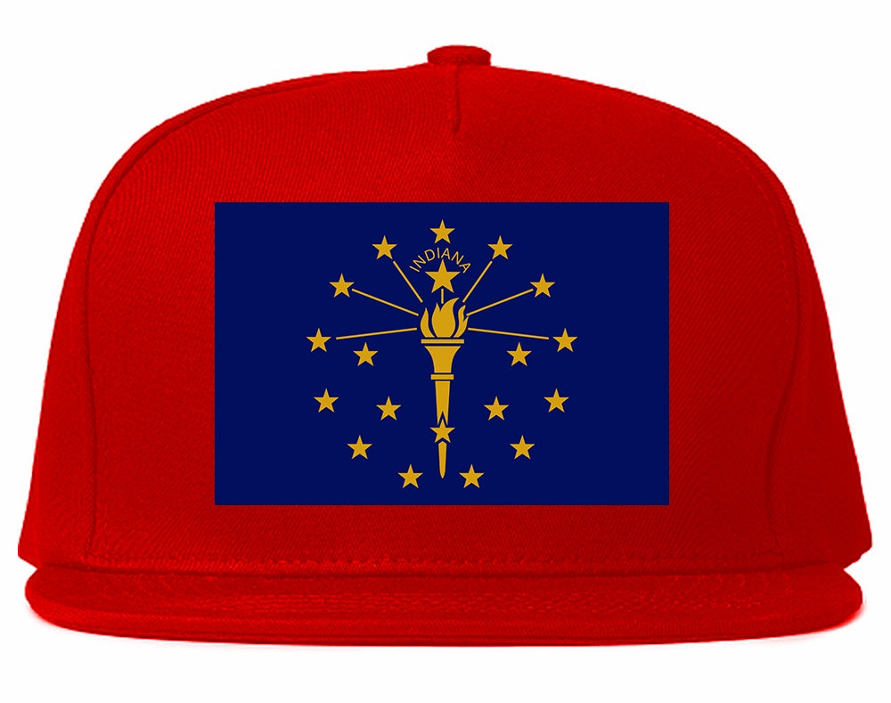 Indiana State Flag IN Chest Mens Snapback Hat