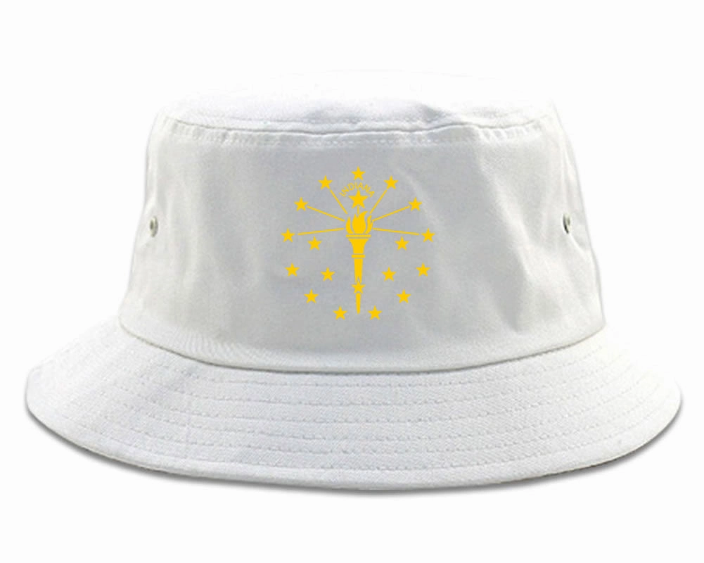 Indiana State Flag Outline Mens Bucket Hat