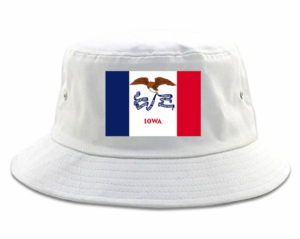 Iowa State Flag IA Chest Mens Bucket Hat