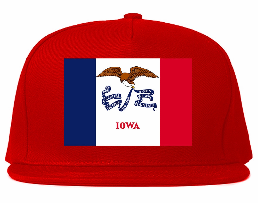 Iowa State Flag IA Chest Mens Snapback Hat