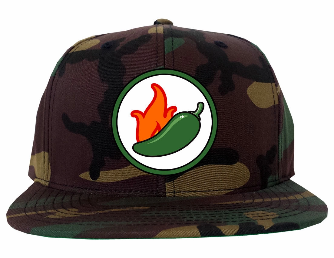 Jalapeno Hot Pepper Chest Mens Snapback Hat