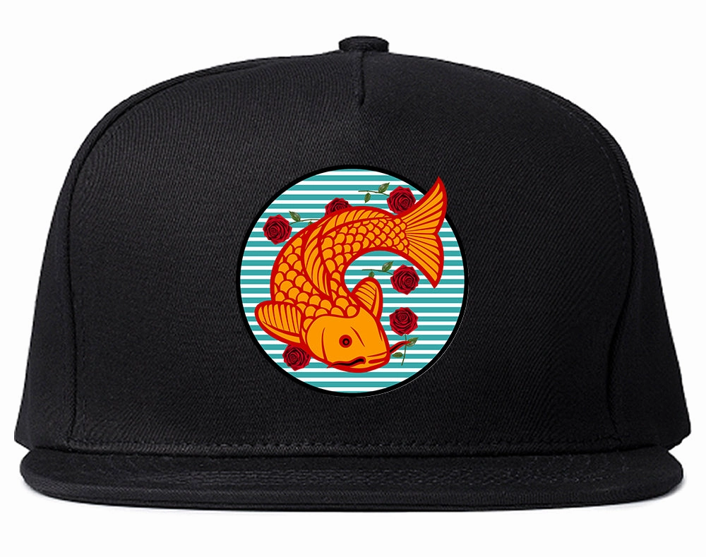Japanese Koi Fish Print Mens Snapback Hat