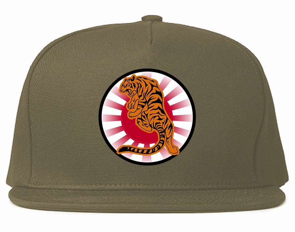 Japanese Tiger Rising Sun Mens Snapback Hat