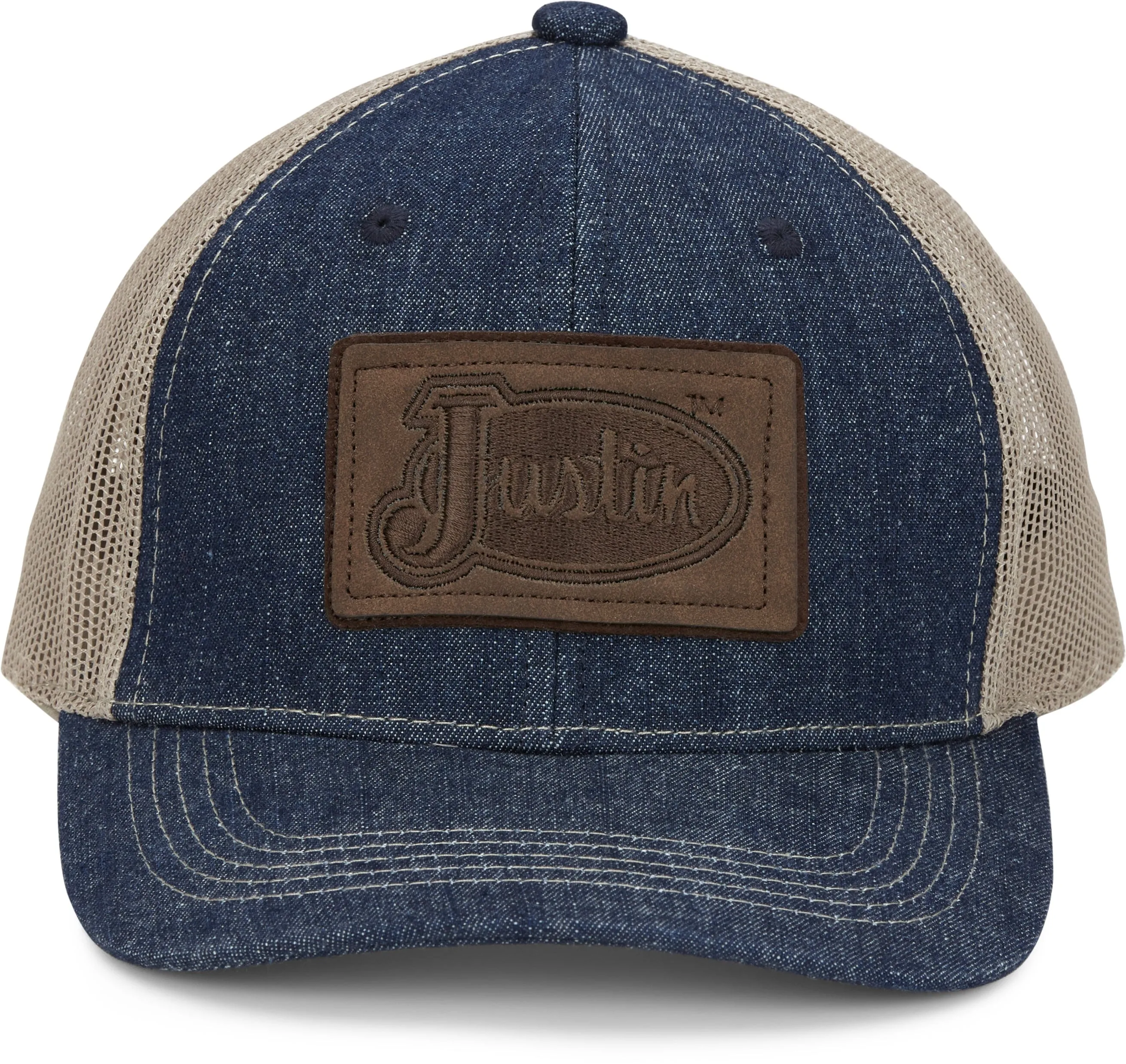 Justin Faux Leather Patch Hat casual-baseball-cap