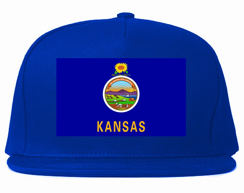 Kansas State Flag KS Chest Mens Snapback Hat