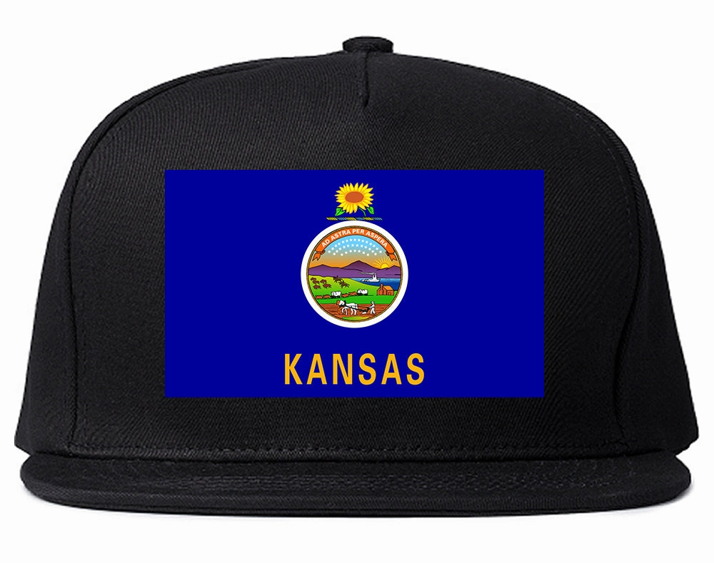 Kansas State Flag KS Chest Mens Snapback Hat