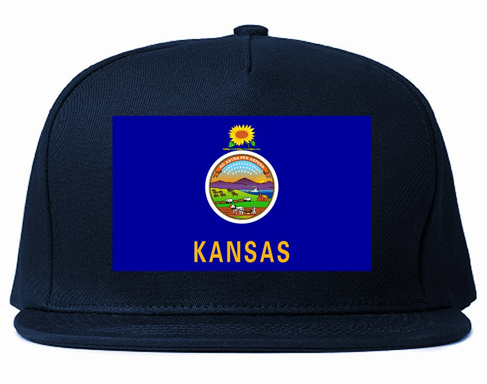 Kansas State Flag KS Chest Mens Snapback Hat