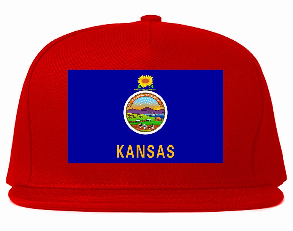 Kansas State Flag KS Chest Mens Snapback Hat