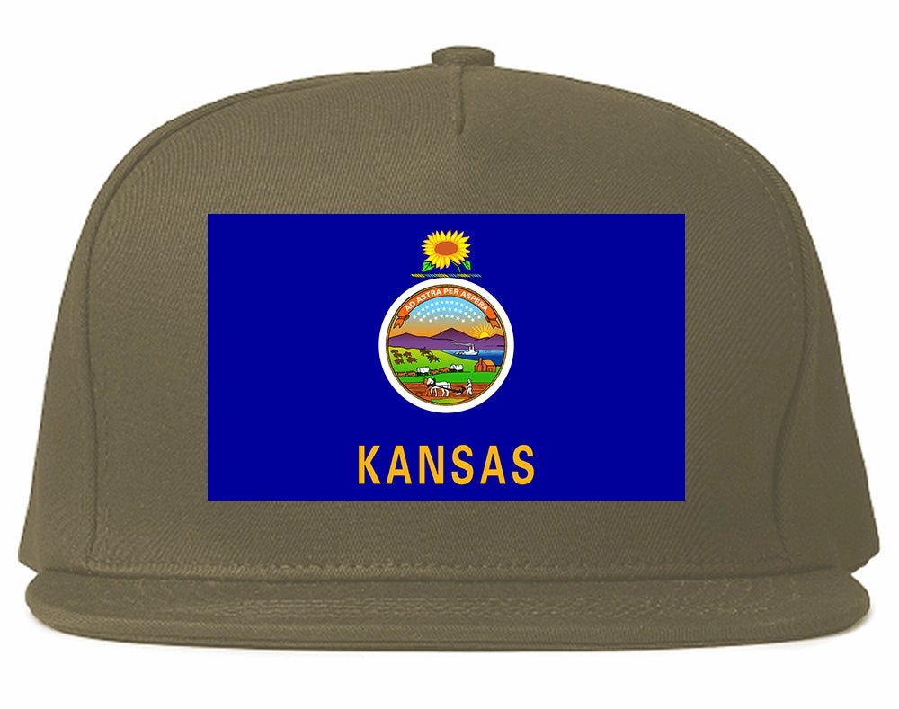 Kansas State Flag KS Chest Mens Snapback Hat