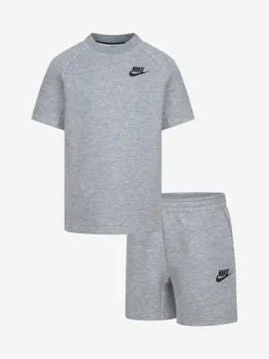Kids Tech Fleece T-Shirt und Shorts Set in Grau