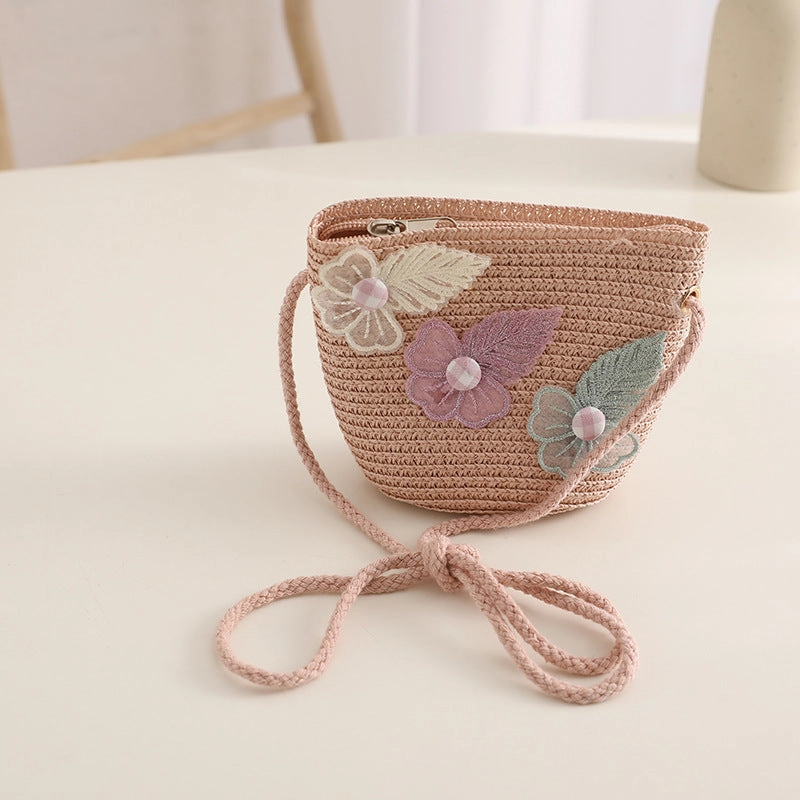 Kids Straw Hat Girls' Sun Hat Family Beach Woven Bag Set Wholesale