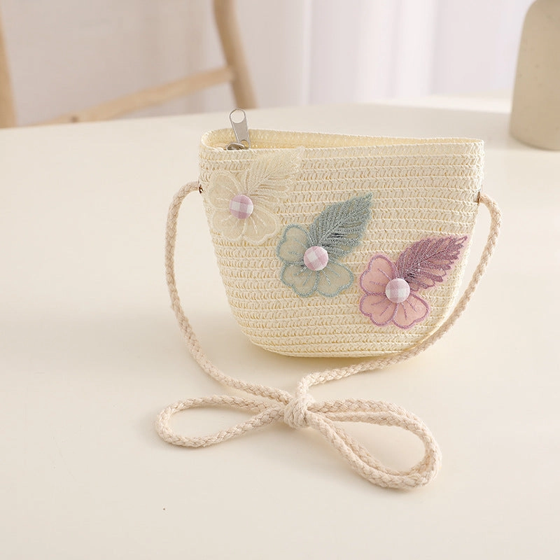 Kids Straw Hat Girls' Sun Hat Family Beach Woven Bag Set Wholesale