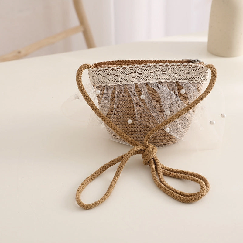 Kids Sun Hat Family Straw Cute Princess Summer Baby Beach Bag