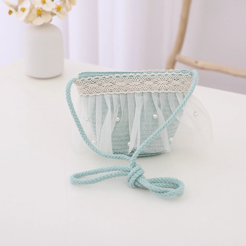 Kids Sun Hat Family Straw Cute Princess Summer Baby Beach Bag