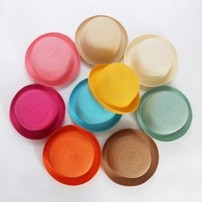 Kids Windproof Straw Hat Flared Brim Stylish Sun Protection spring-straw-hat