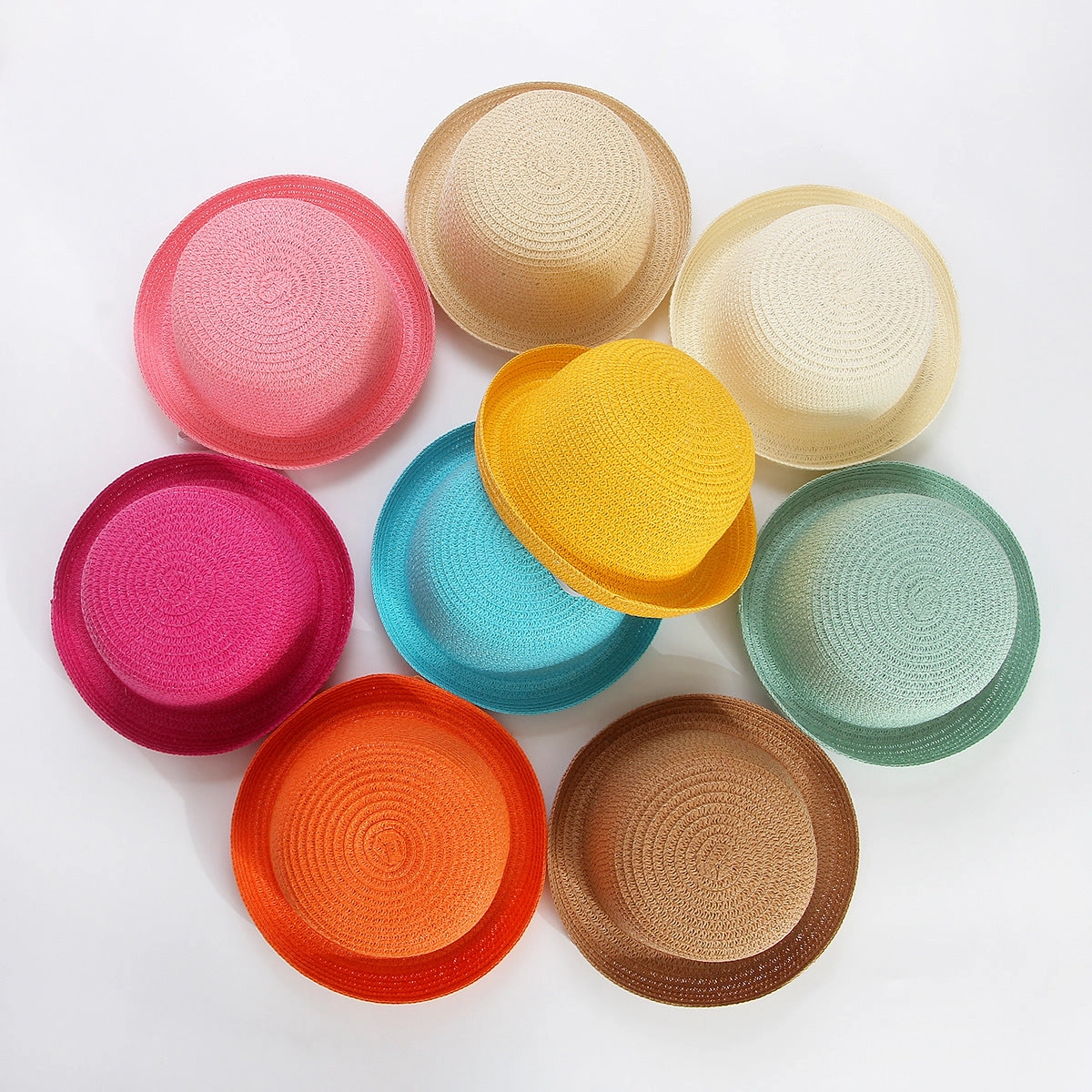 Kids Windproof Straw Hat Flared Brim Stylish Sun Protection spring-straw-hat