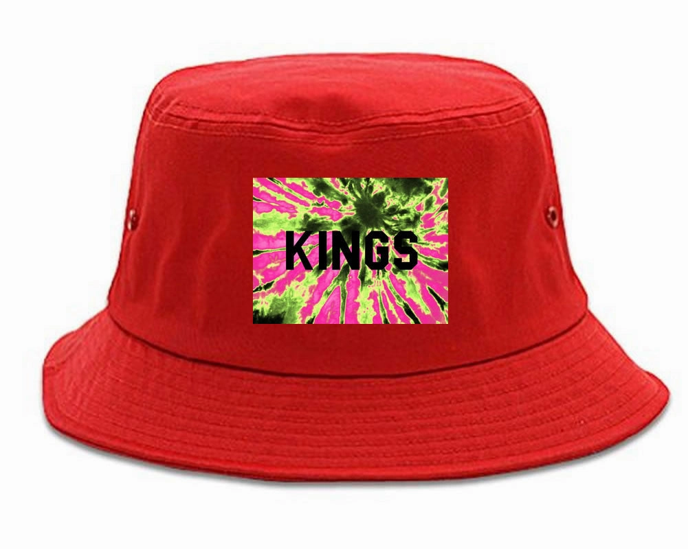 Kings Pink Tie Dye Logo Bucket Hat