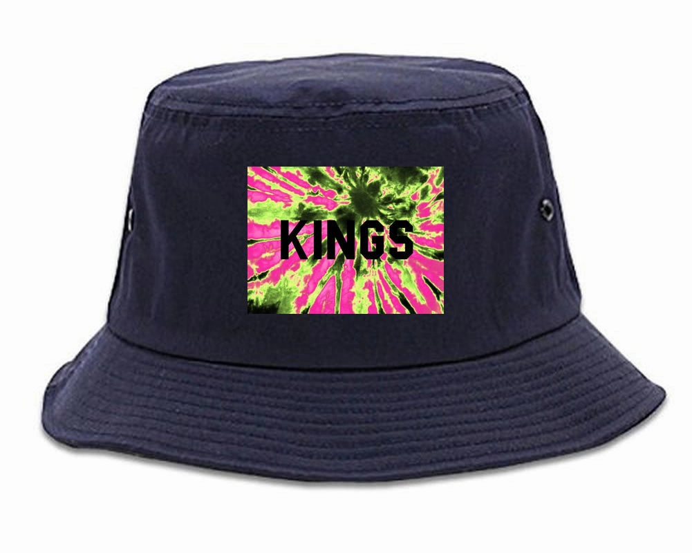 Kings Pink Tie Dye Logo Bucket Hat
