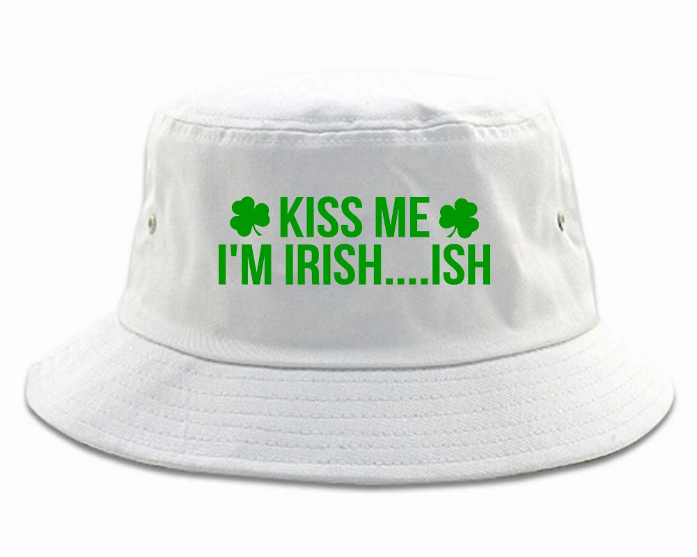Kiss Me Im Irish Ish Funny St Patricks Day Mens Bucket Hat