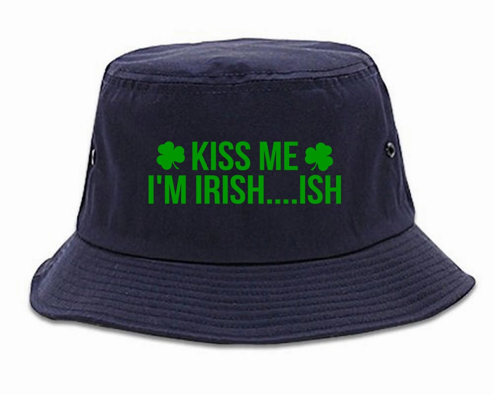 Kiss Me Im Irish Ish Funny St Patricks Day Mens Bucket Hat