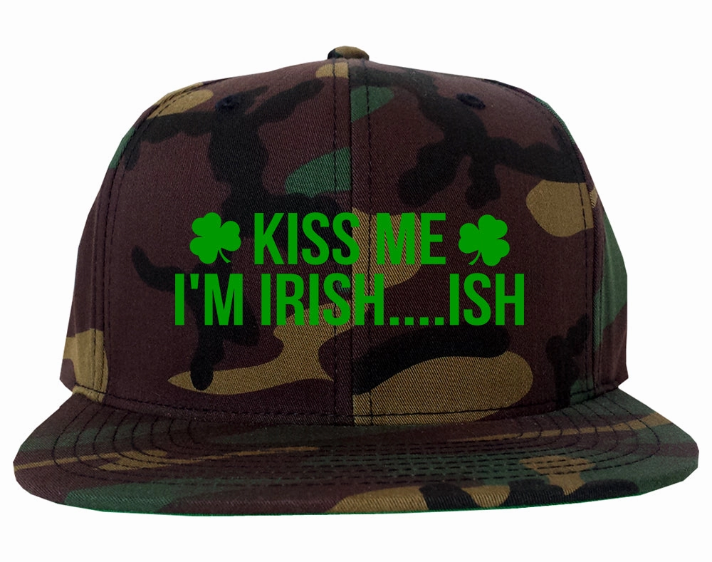Kiss Me Im Irish Ish Funny St Patricks Day Mens Snapback Hat