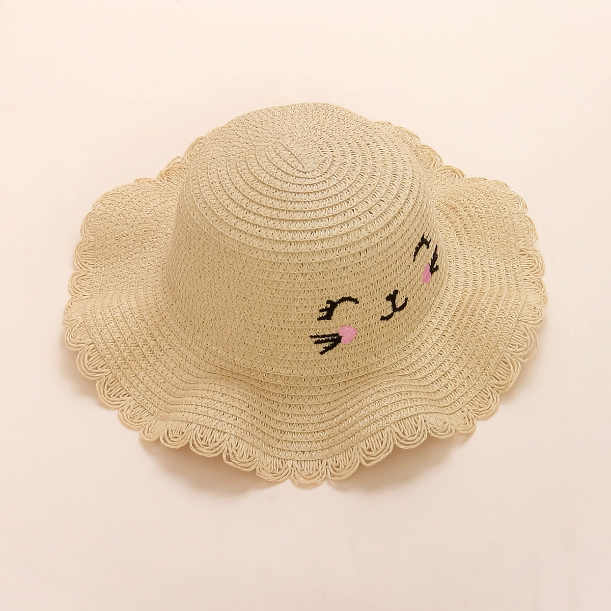 Kitten Straw Hat Kids Woven Sun Protection Summer spring-straw-hat