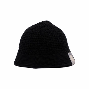 KNIT HAT - Black spring-straw-hat