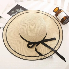 Korean Hat Women Summer Wide Brim Fashion Sweet Beach Foldable Sun Protection spring-straw-hat