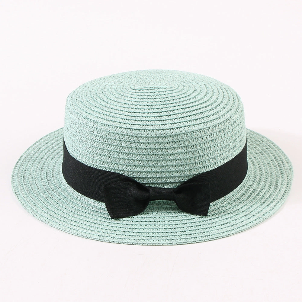 Korean Vintage Straw Hat with Bow