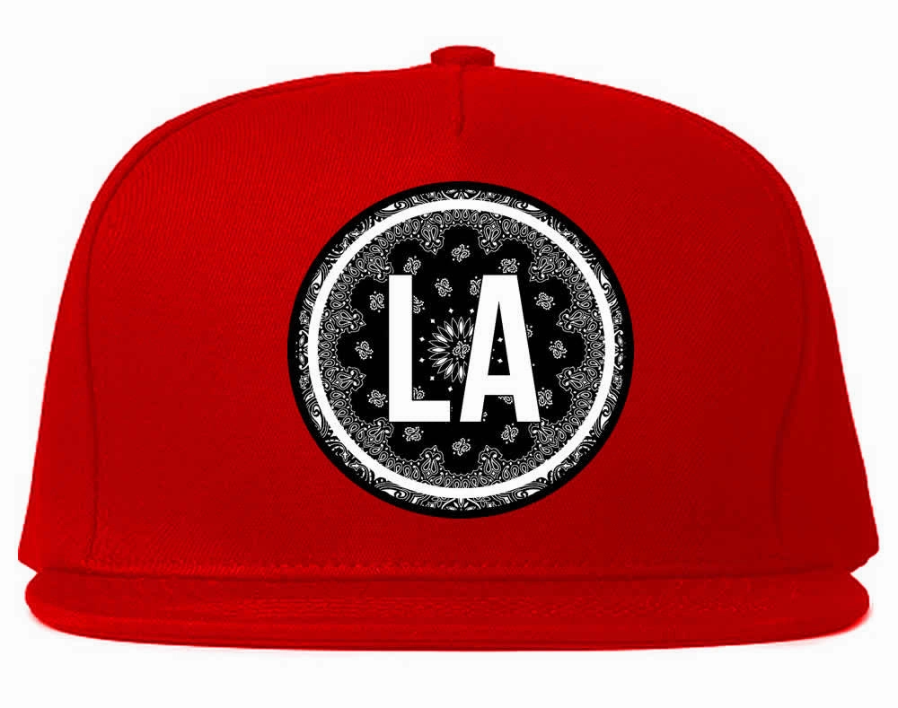 LA Bandana Print Los Angeles Snapback Hat Cap