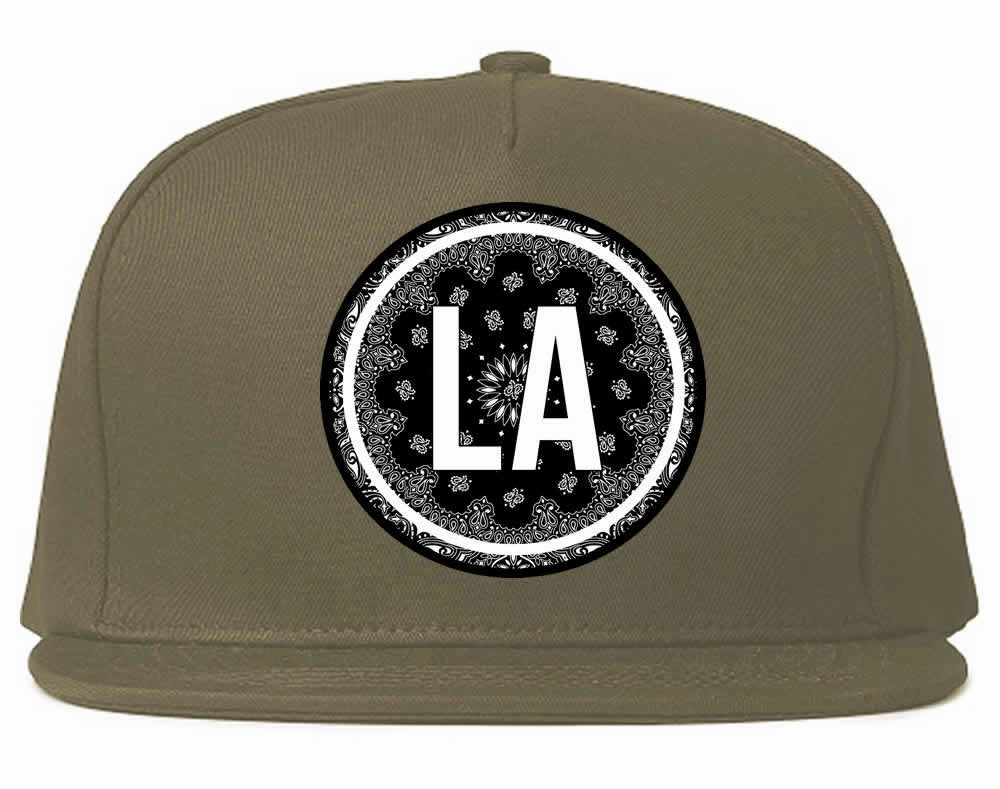 LA Bandana Print Los Angeles Snapback Hat Cap