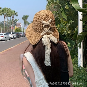 Lace Bow Sun Hat spring-straw-hat