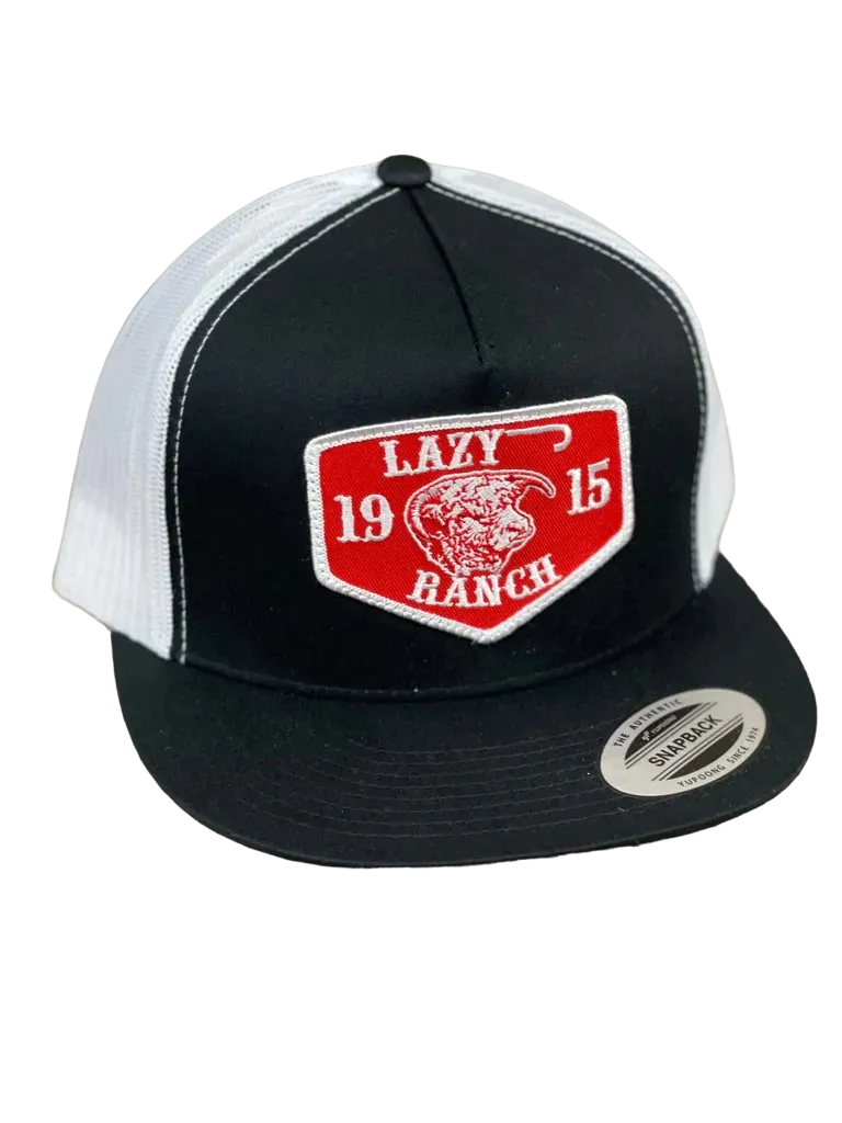 Lazy J Ranch Wear Black Red Ranch Patch Cap casual-baseball-cap