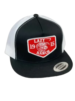 Lazy J Ranch Wear Black Red Ranch Patch Cap casual-baseball-cap