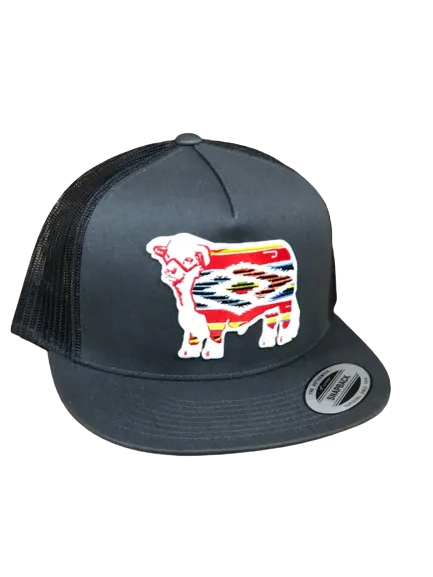 Lazy J Ranch Wear Grey Serape Bull Cap casual-baseball-cap
